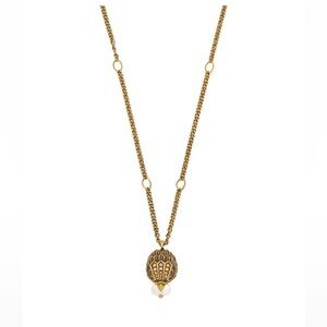 Kurt Geiger Gold Necklace with Shell Pendant